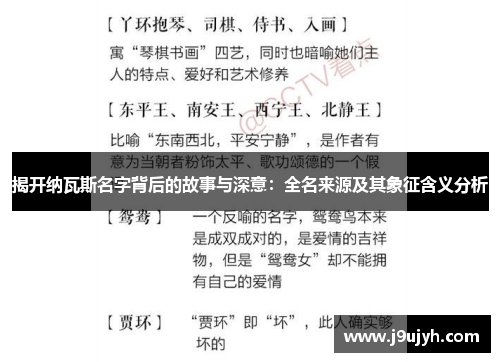 揭开纳瓦斯名字背后的故事与深意：全名来源及其象征含义分析